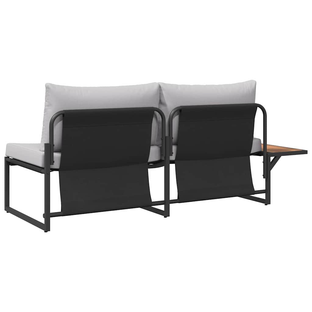 Havemøbelsofa med pude Lysegrå 200,5 x 70 x 85,5 cm Stål