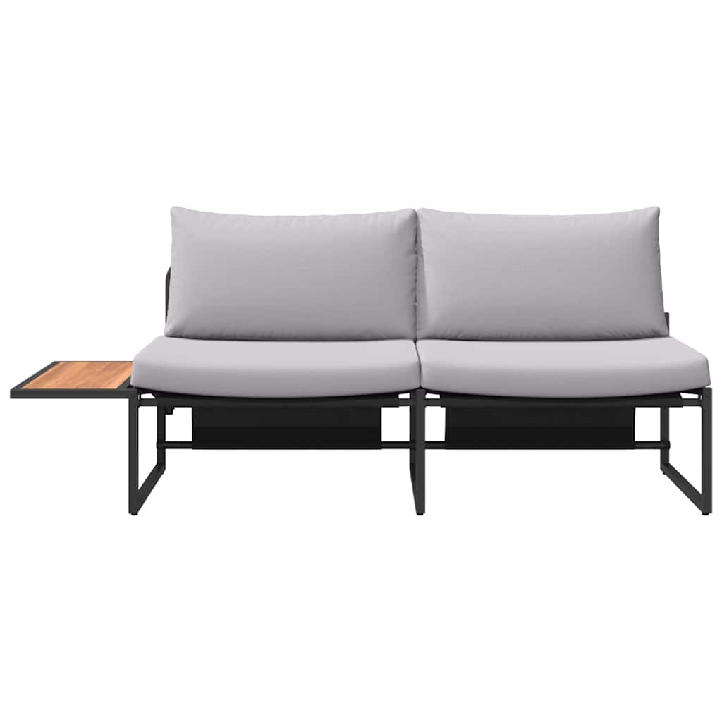 Havemøbelsofa med pude Lysegrå 200,5 x 70 x 85,5 cm Stål