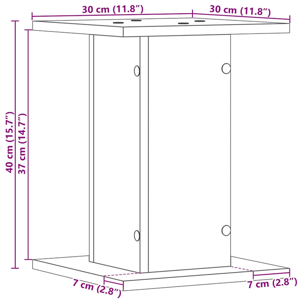 Højtaler Stativer 2 stk. Sort eg 30 x 30 x 40 cm