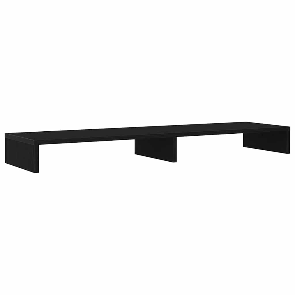 skærmholder 100x27x10 cm konstrueret træ sort egetræsfarve