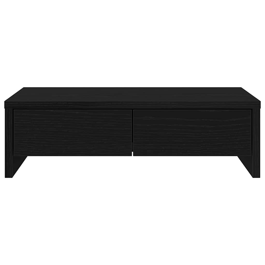 skærmholder med skuffer 50x27x15 cm konstrueret træ sort eg