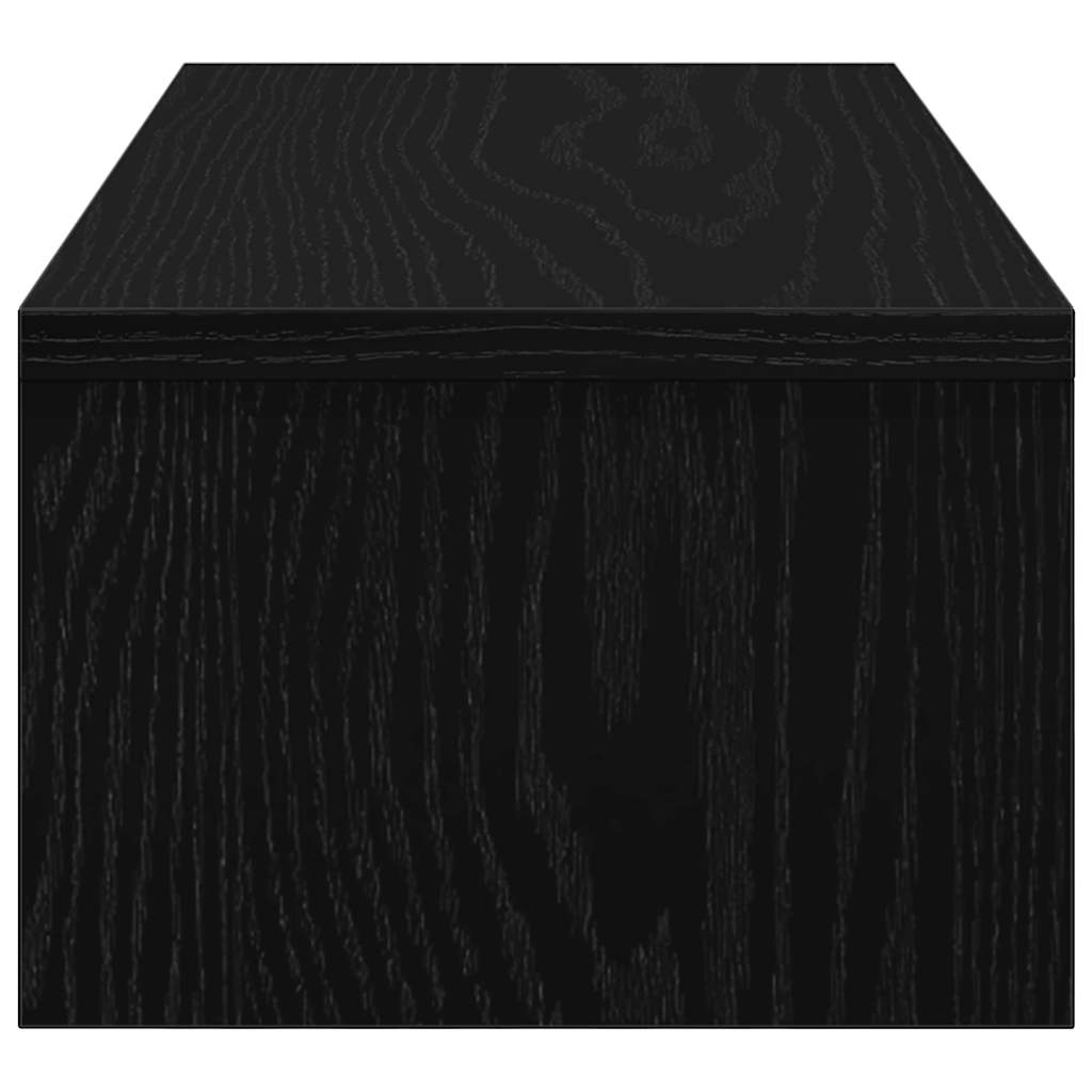 skærmholder 54x22x15 cm konstrueret træ sort egetræsfarve