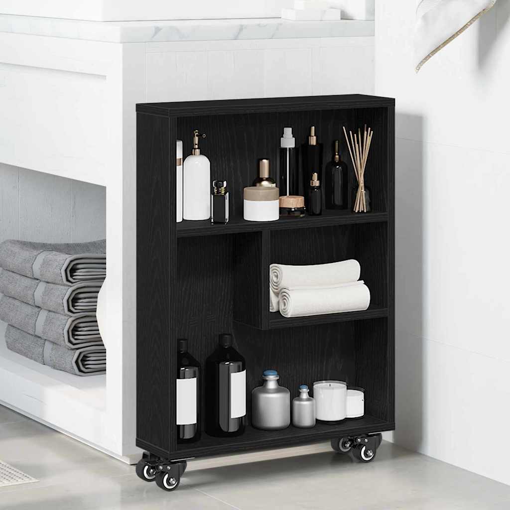 Narrow Storage Trolley 3 niveauer 48 x 13 x 68 cm Sort eg