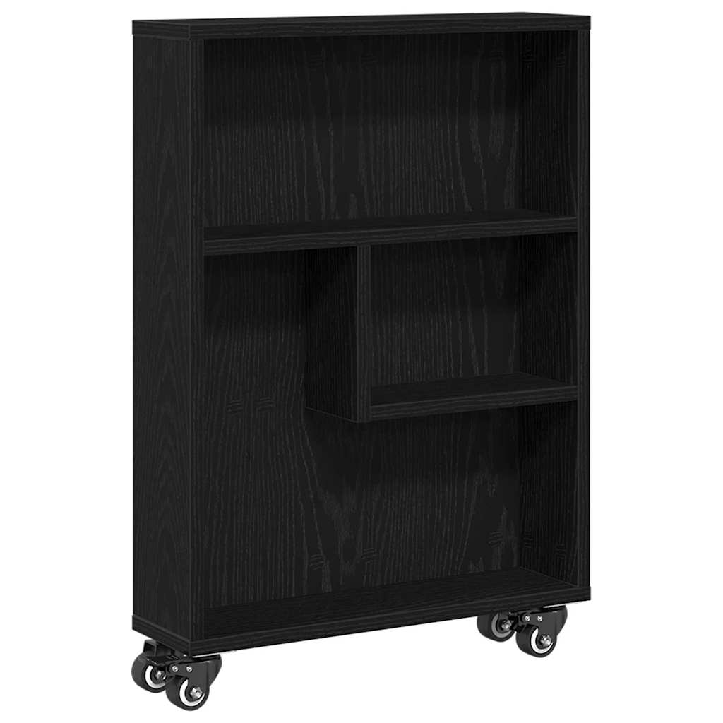 Narrow Storage Trolley 3 niveauer 48 x 13 x 68 cm Sort eg
