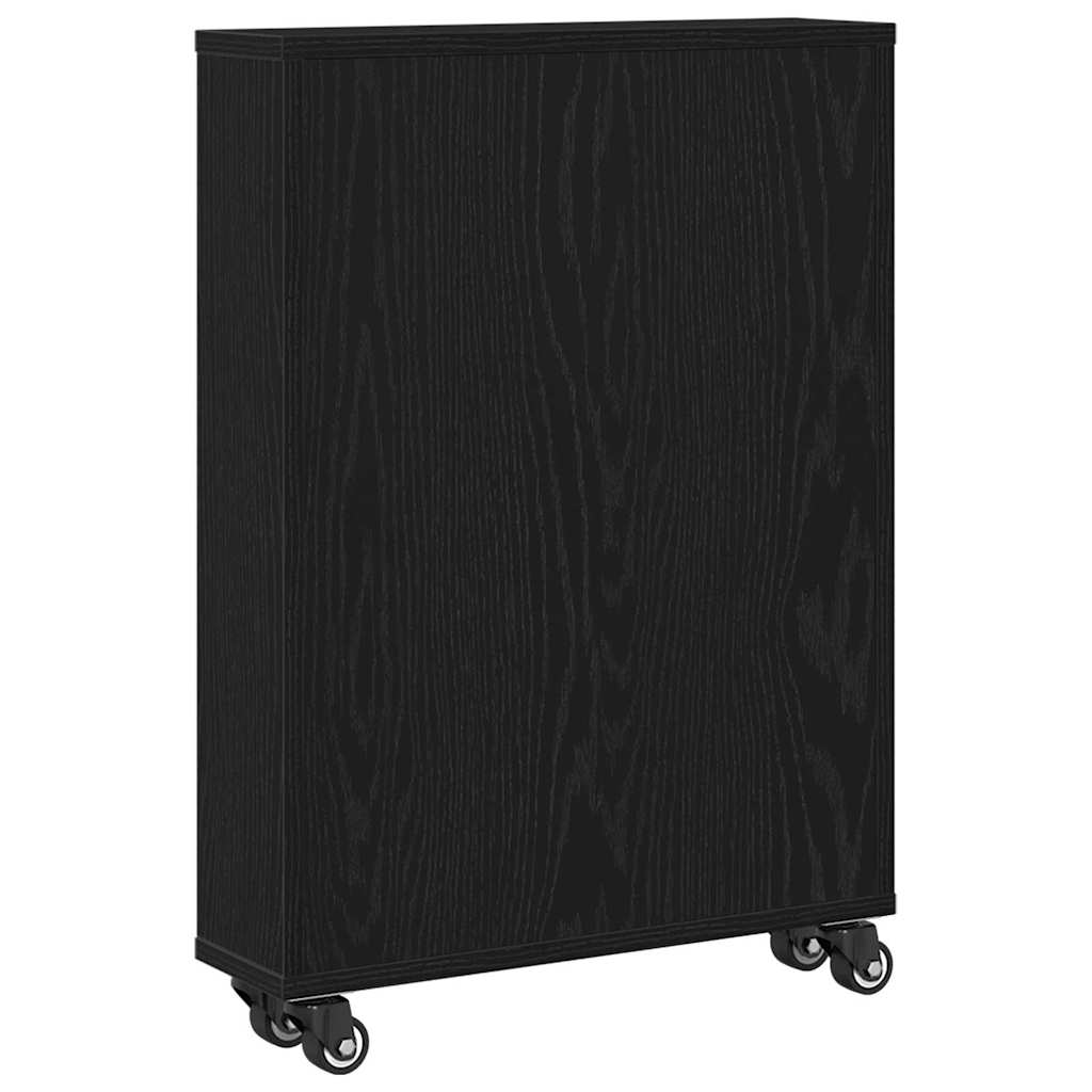 Narrow Storage Trolley 3 niveauer 48 x 13 x 68 cm Sort eg