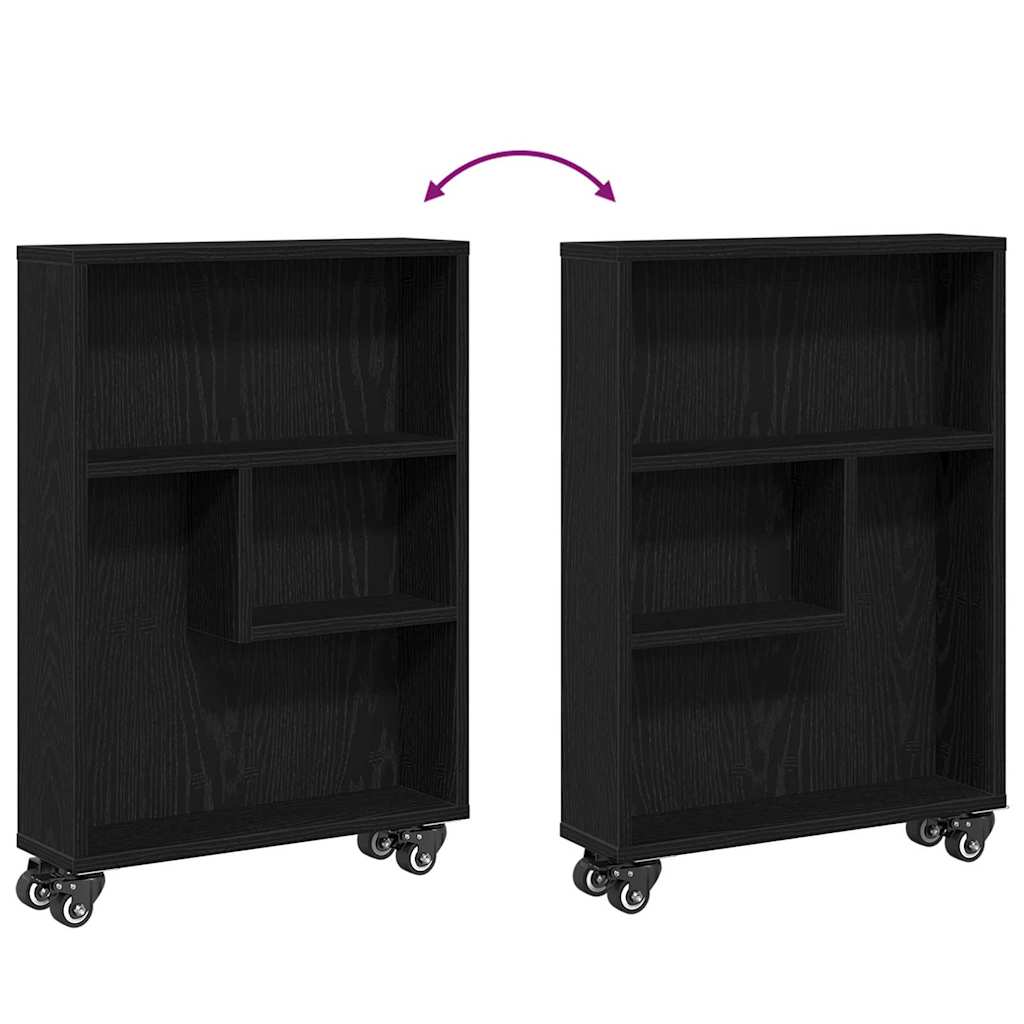 Narrow Storage Trolley 3 niveauer 48 x 13 x 68 cm Sort eg