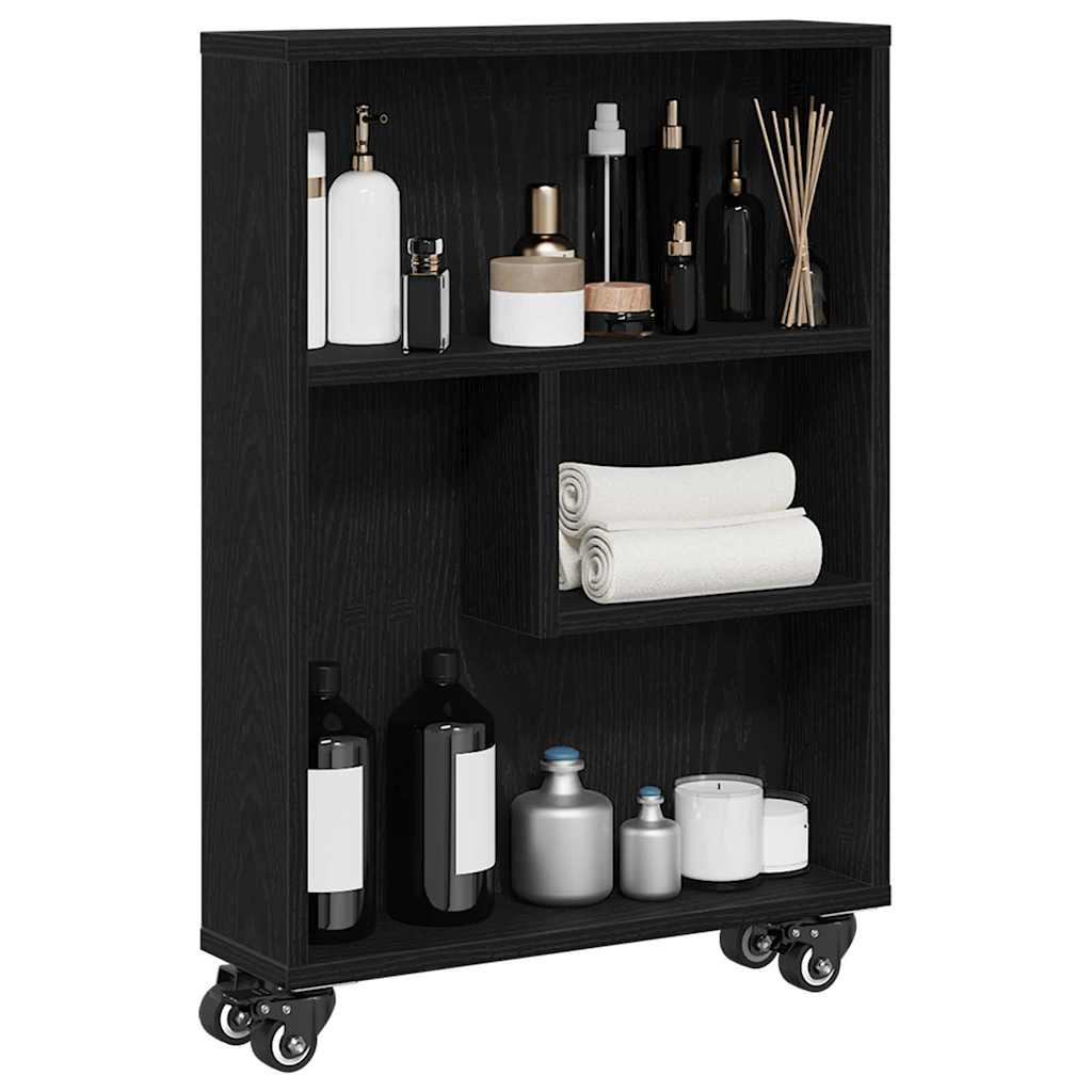 Narrow Storage Trolley 3 niveauer 48 x 13 x 68 cm Sort eg