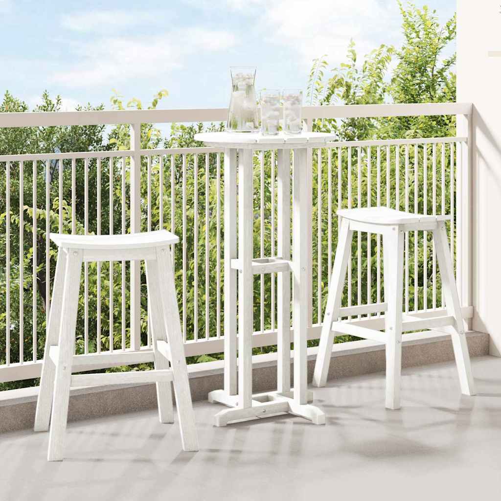 Barbænk 2 stk. Hvid 52 x 43 x 73,5 cm HDPE