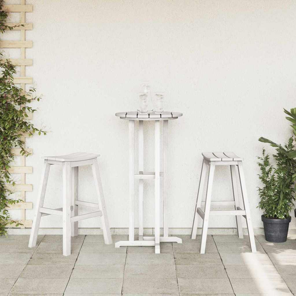 Barbænk 2 stk. Hvid 52 x 43 x 73,5 cm HDPE