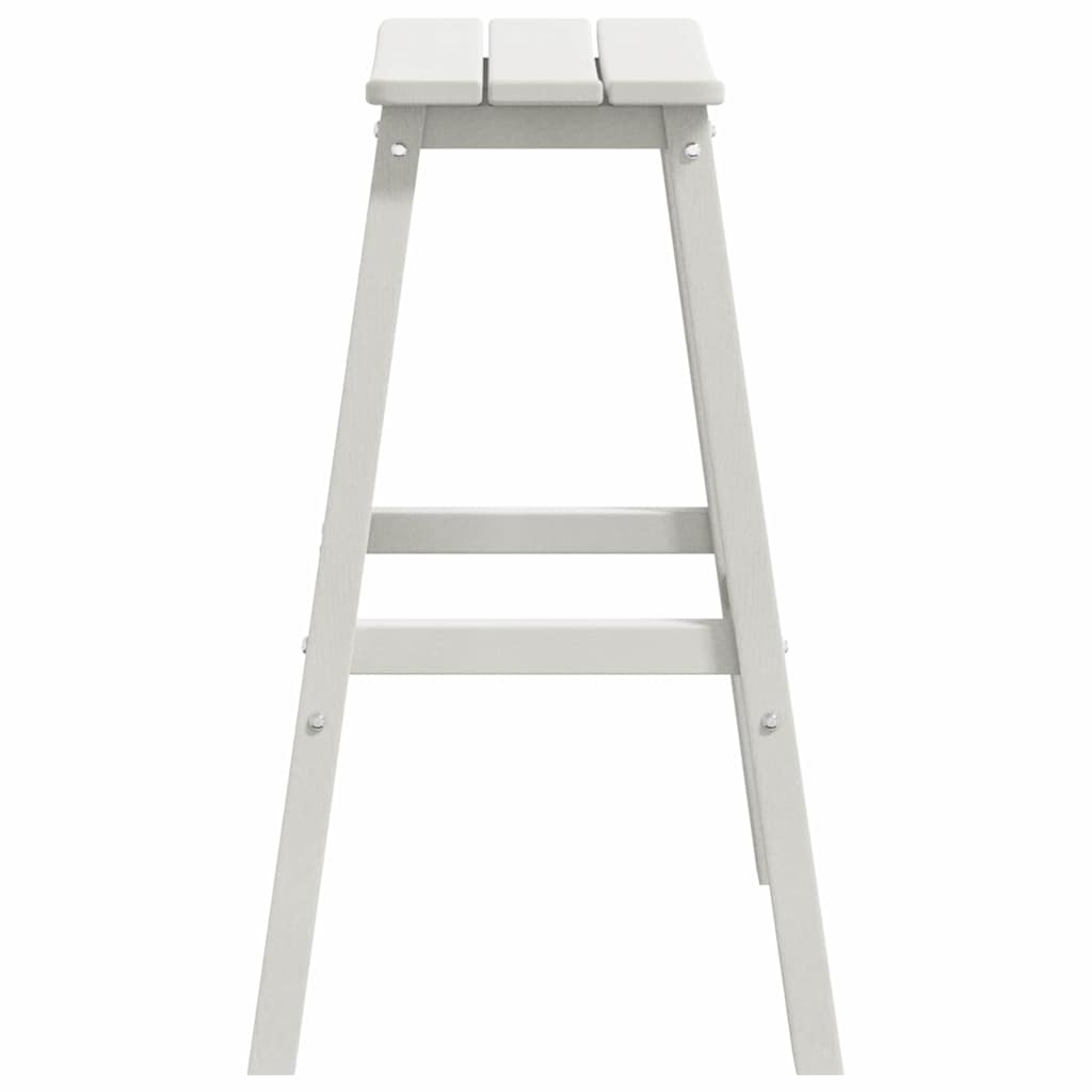 Barbænk 2 stk. Hvid 52 x 43 x 73,5 cm HDPE