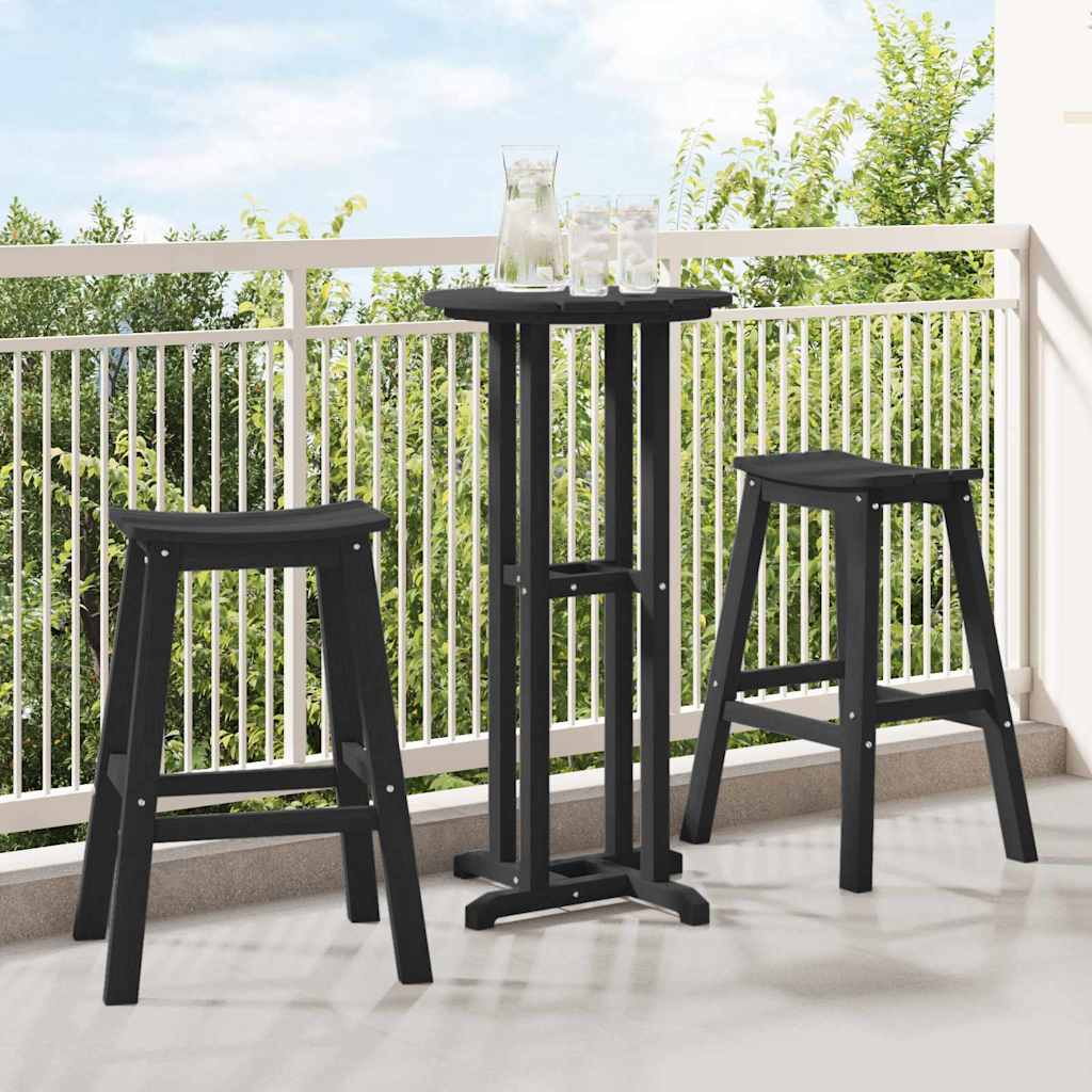 Barbænk 2 stk. Sort 52 x 43 x 73,5 cm HDPE