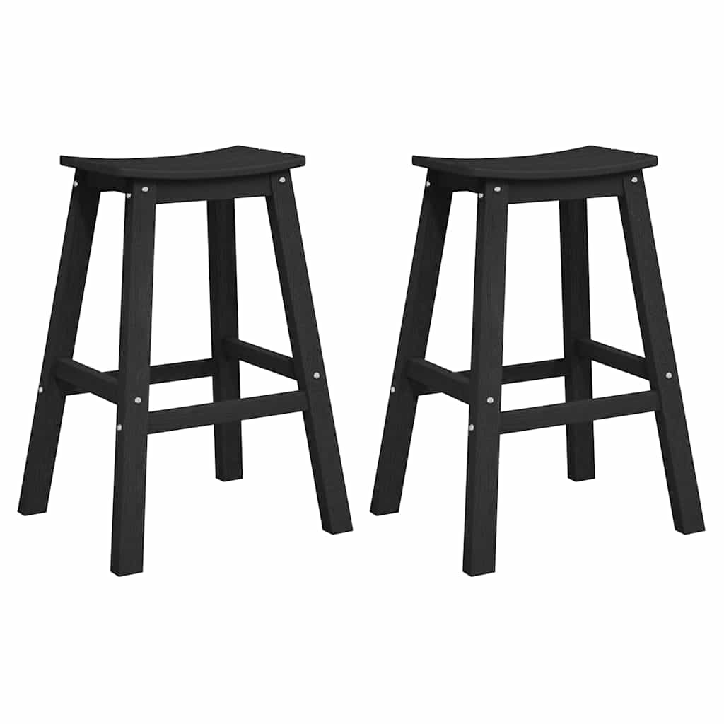 Barbænk 2 stk. Sort 52 x 43 x 73,5 cm HDPE