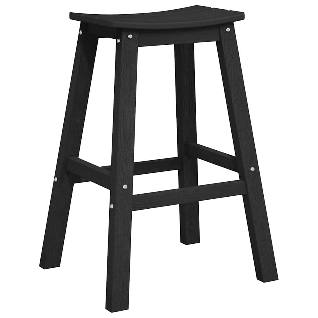 Barbænk 2 stk. Sort 52 x 43 x 73,5 cm HDPE