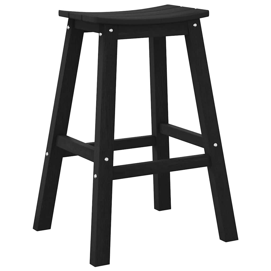 Barbænk 2 stk. Sort 52 x 43 x 73,5 cm HDPE