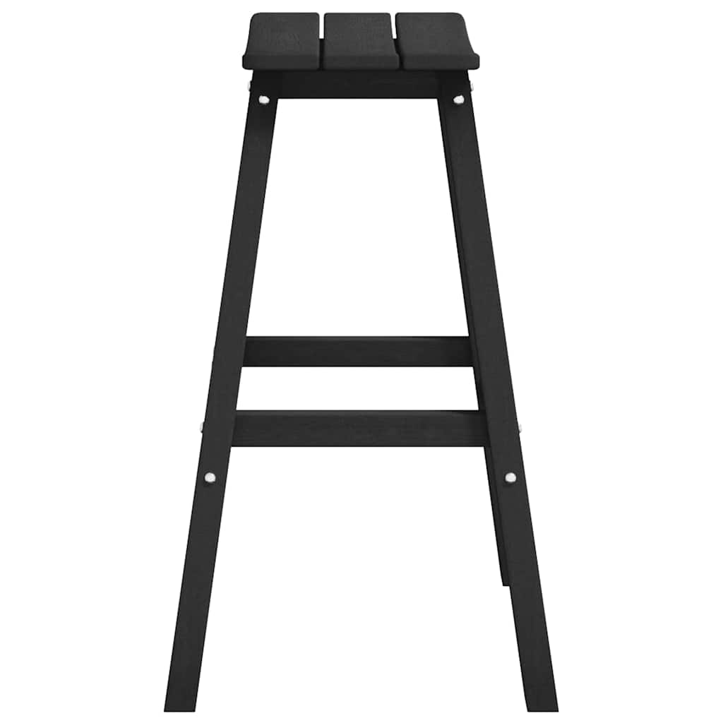 Barbænk 2 stk. Sort 52 x 43 x 73,5 cm HDPE