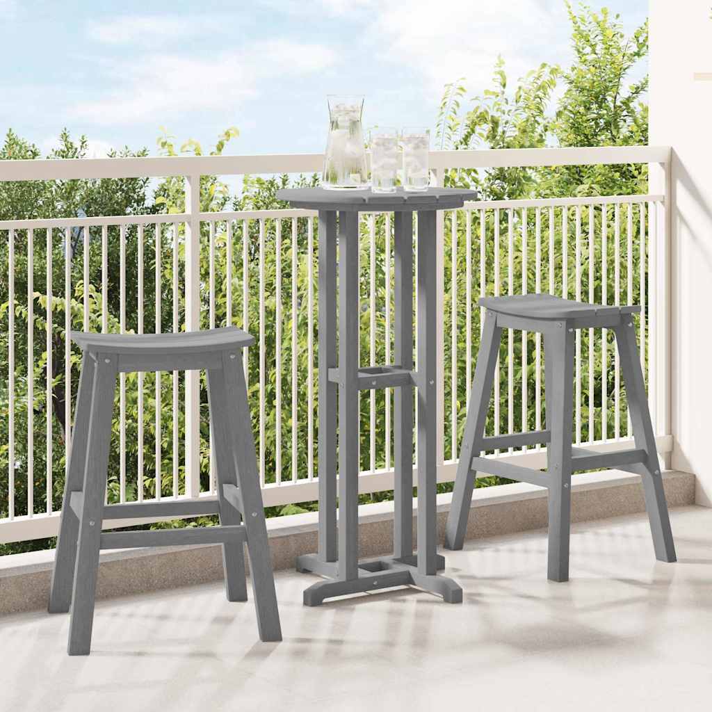 Barbænk 2 stk. Lysegrå 52 x 43 x 73,5 cm HDPE