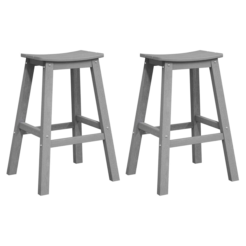 Barbænk 2 stk. Lysegrå 52 x 43 x 73,5 cm HDPE