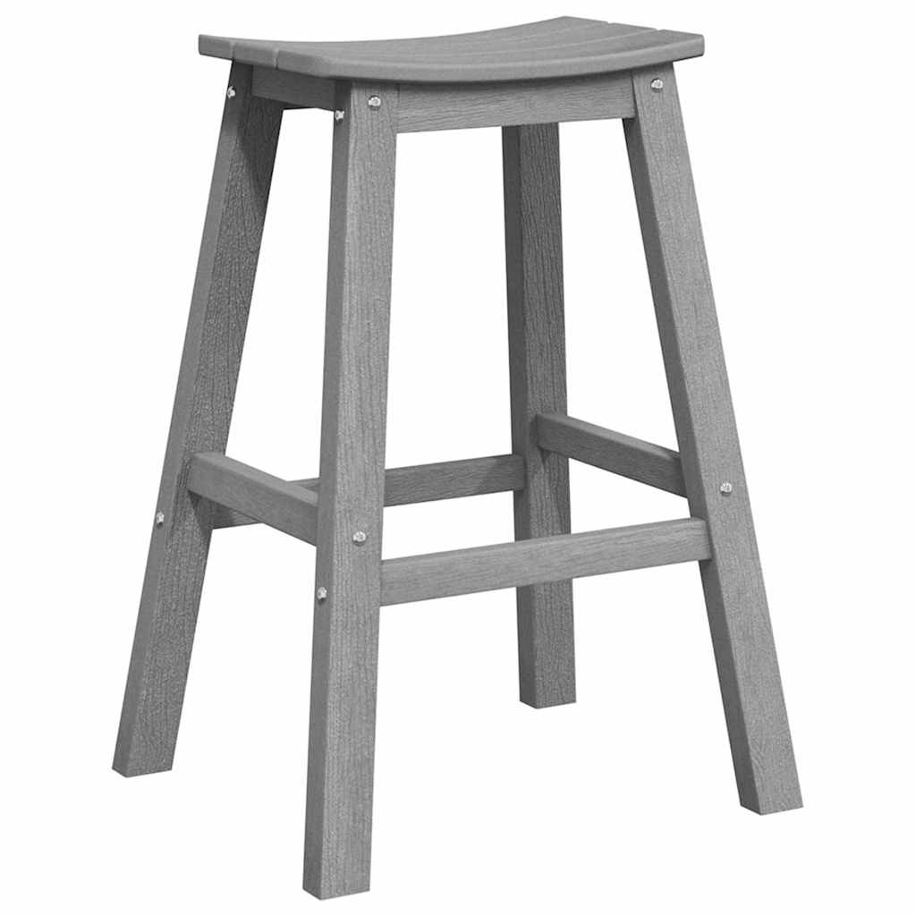 Barbænk 2 stk. Lysegrå 52 x 43 x 73,5 cm HDPE