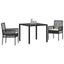 Have Spisebordssæt 3 stk. Sort polyrattan