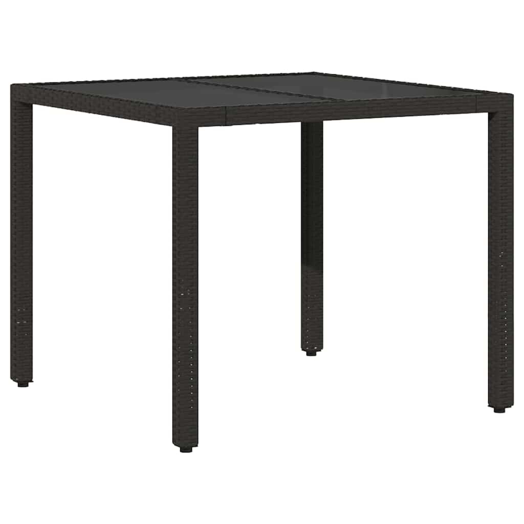 Have Spisebordssæt 5 stk. Sort polyrattan