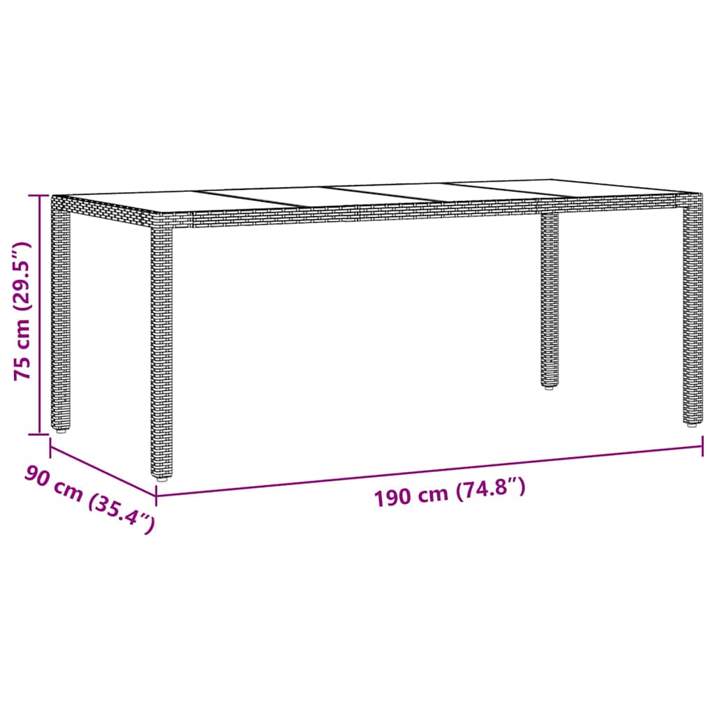 Have Spisebordssæt 7 stk. Sort polyrattan