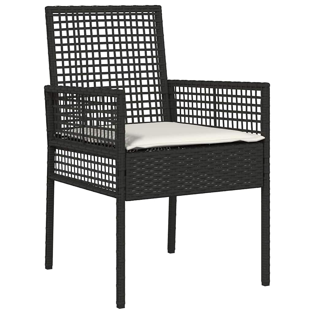Have Spisebordssæt 9 stk. Sort polyrattan