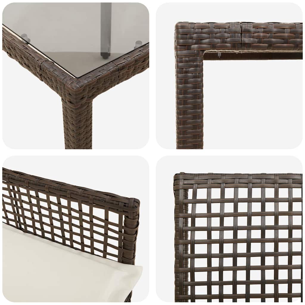 Have Spisebordssæt 3 stk. Brun polyrattan