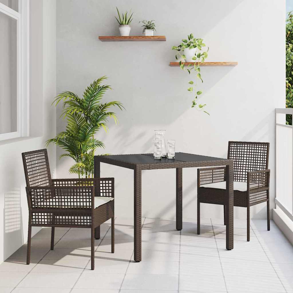 Have Spisebordssæt 3 stk. Brun polyrattan
