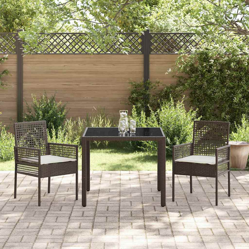 Have Spisebordssæt 3 stk. Brun polyrattan