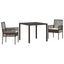 Have Spisebordssæt 3 stk. Brun polyrattan