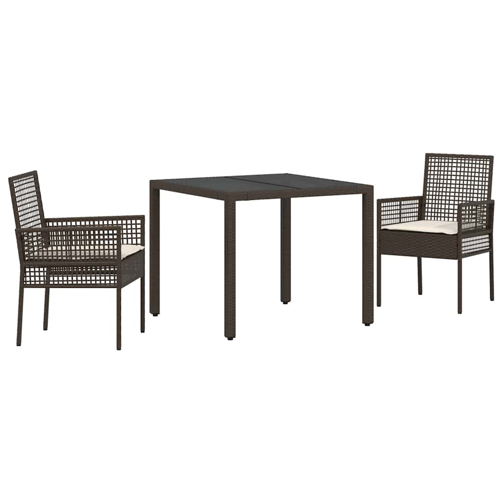 Have Spisebordssæt 3 stk. Brun polyrattan