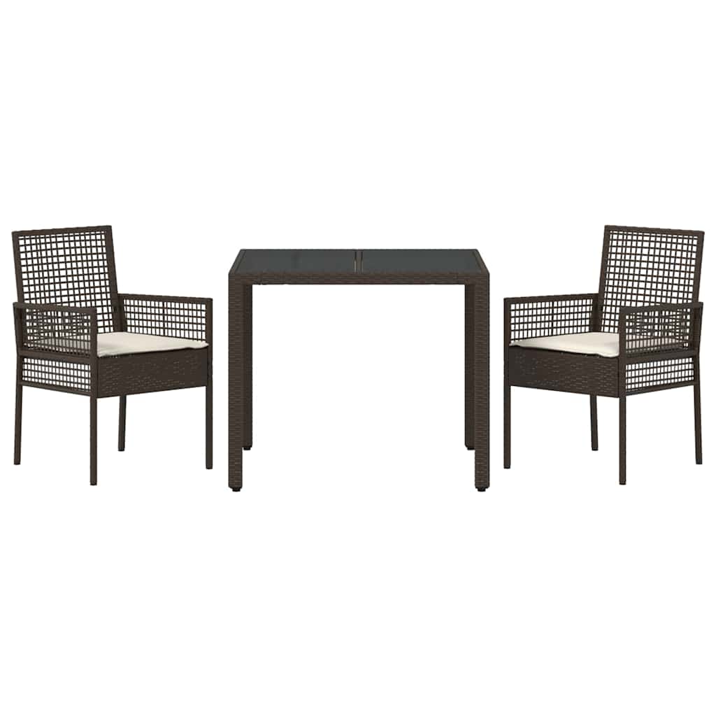 Have Spisebordssæt 3 stk. Brun polyrattan