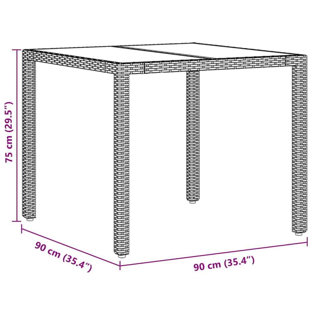Have Spisebordssæt 3 stk. Brun polyrattan