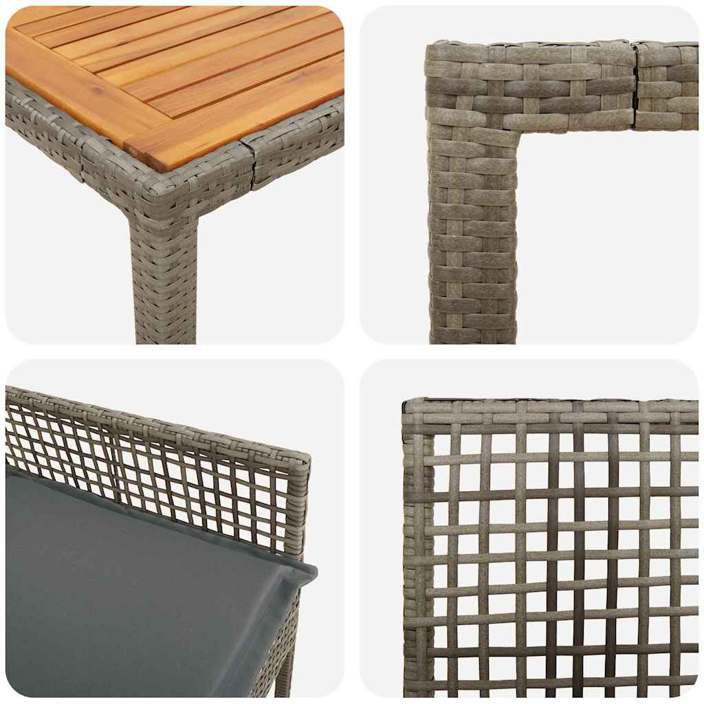 Have Spisebordssæt 5 stk. Grå polyrattan