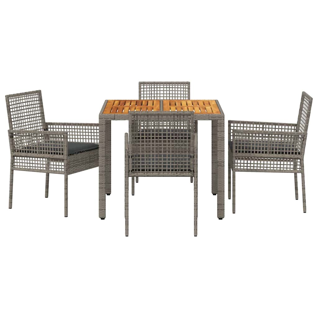 Have Spisebordssæt 5 stk. Grå polyrattan