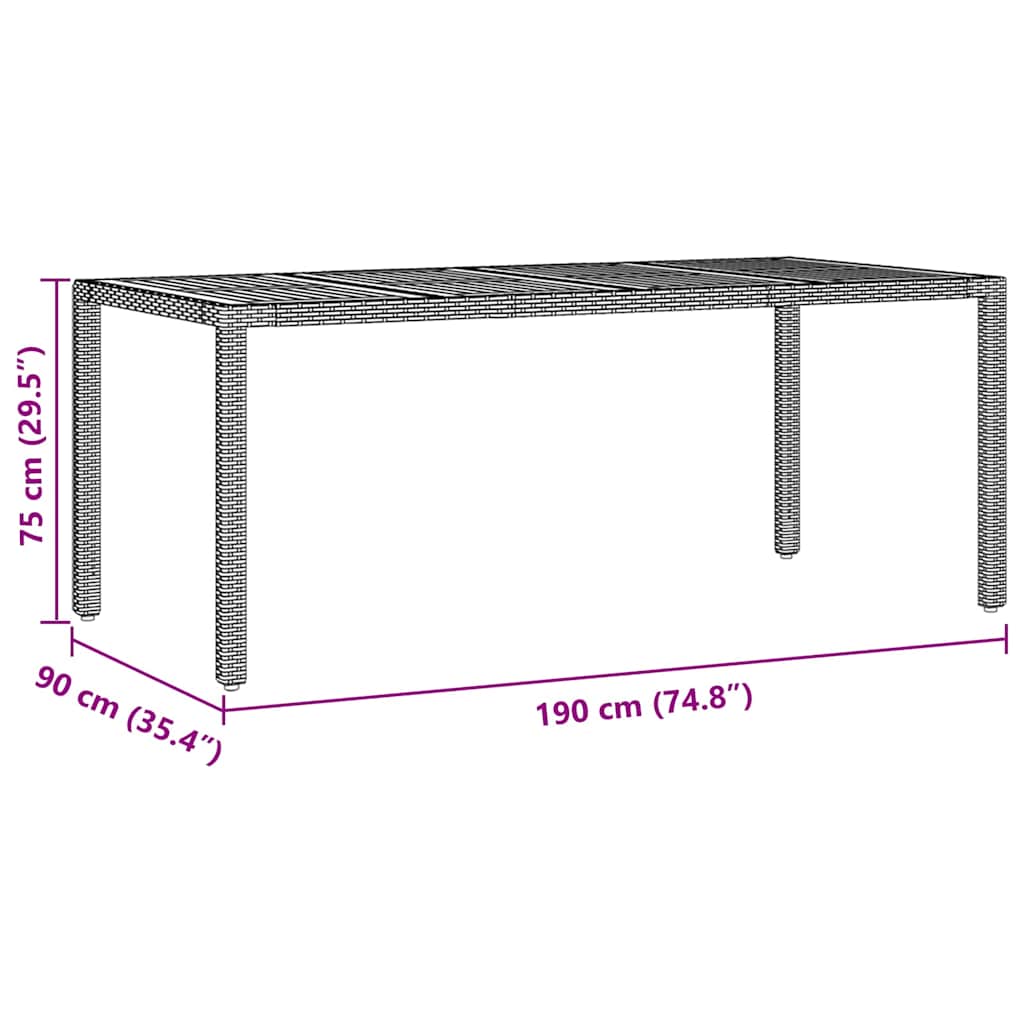 Have Spisebordssæt 9 stk. Grå polyrattan