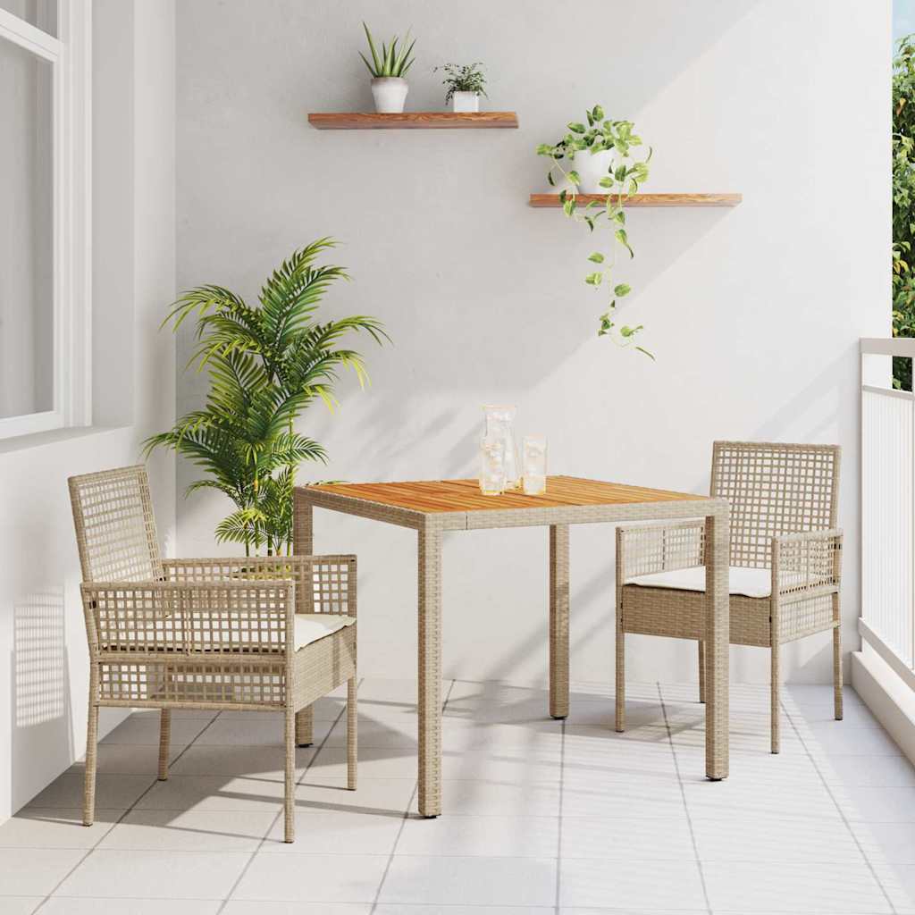 Have Spisebordssæt 3 stk. Beige polyrattan