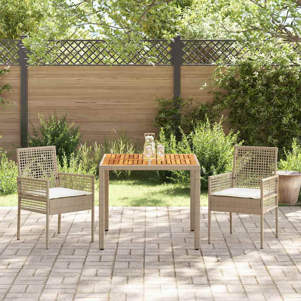 Have Spisebordssæt 3 stk. Beige polyrattan