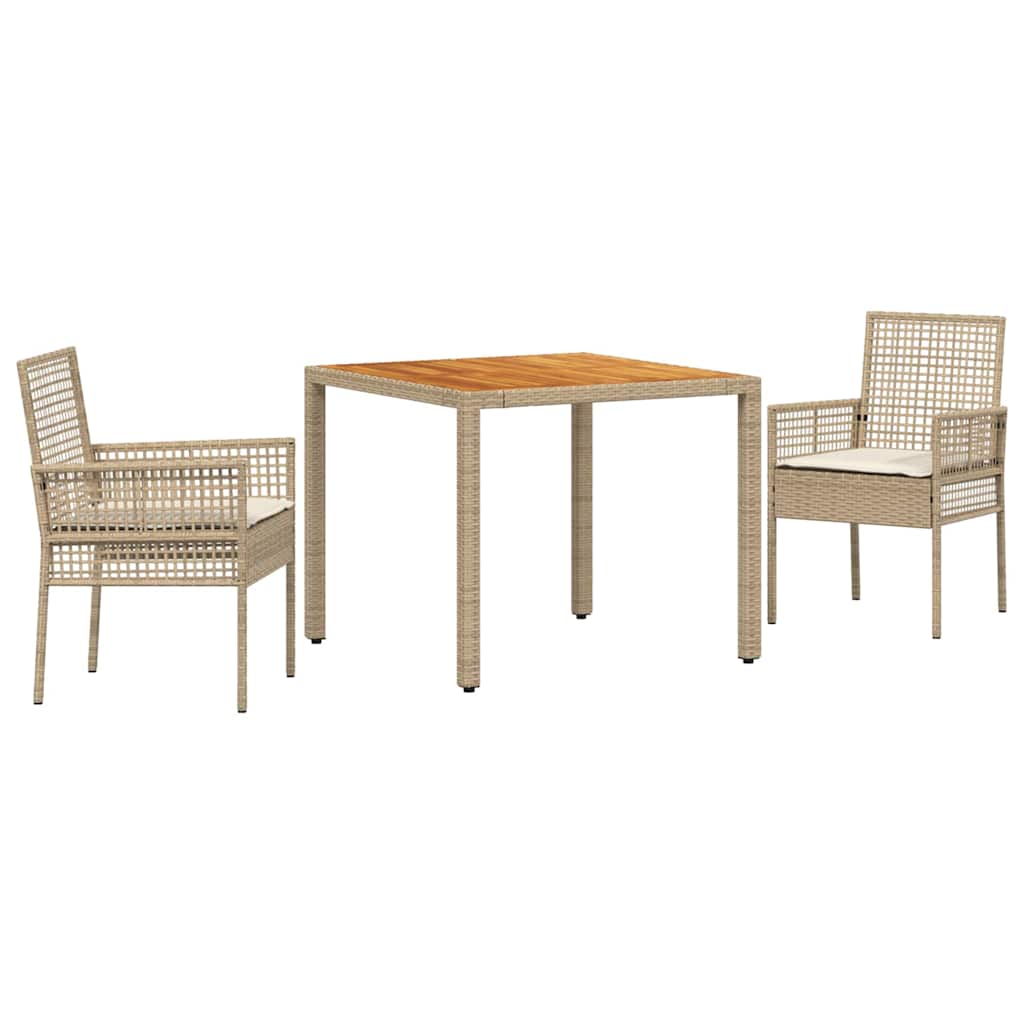 Have Spisebordssæt 3 stk. Beige polyrattan