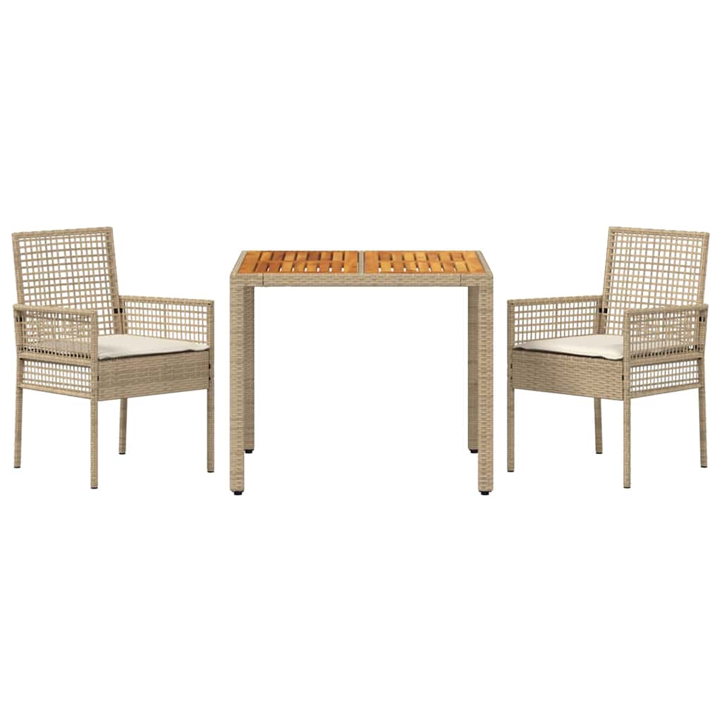 Have Spisebordssæt 3 stk. Beige polyrattan