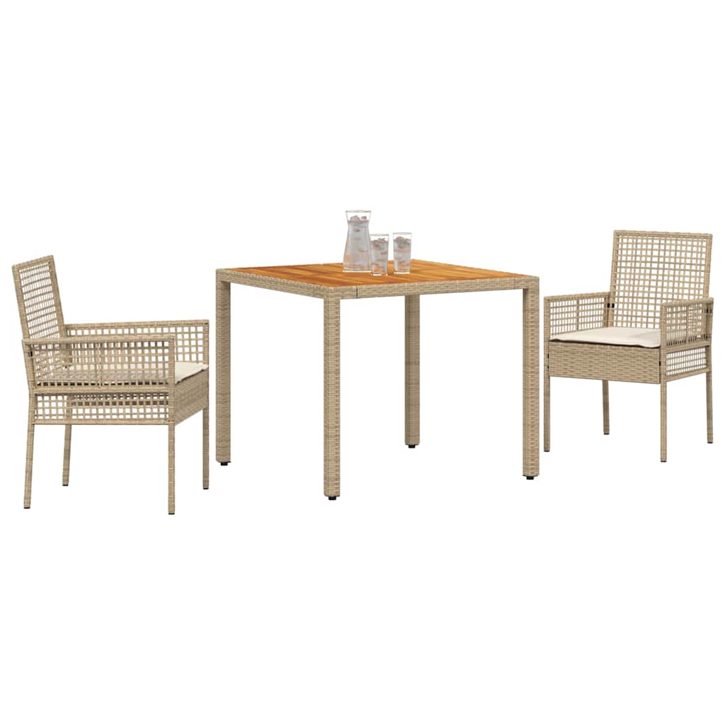 Have Spisebordssæt 3 stk. Beige polyrattan