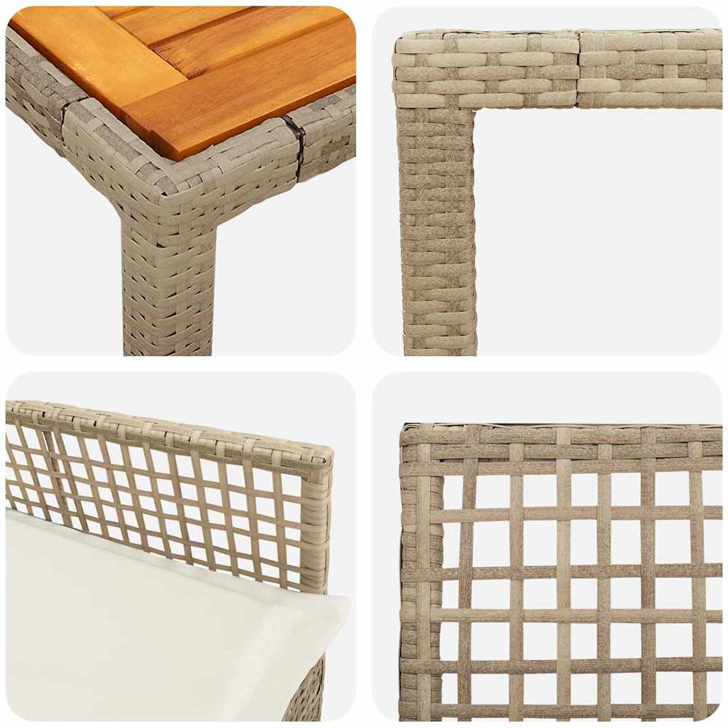 Have Spisebordssæt 5 stk. Beige polyrattan