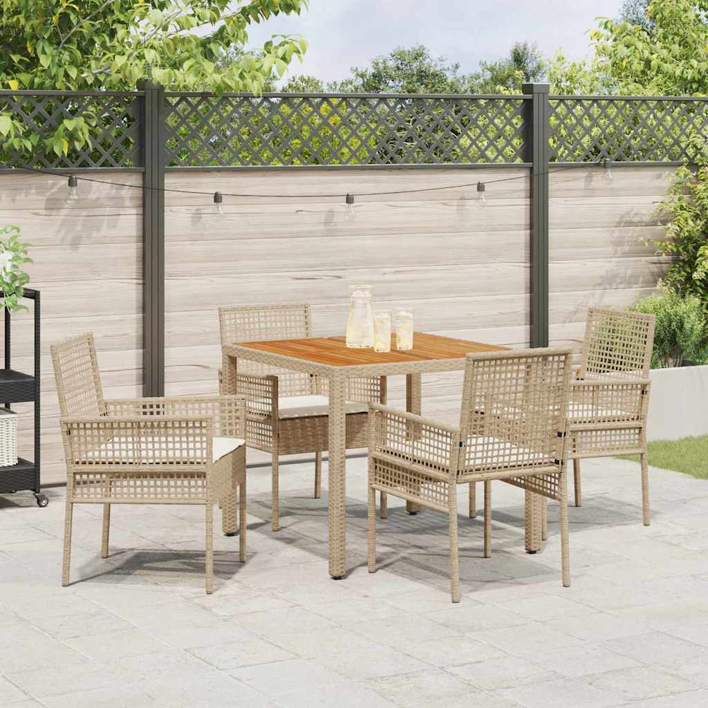 Have Spisebordssæt 5 stk. Beige polyrattan