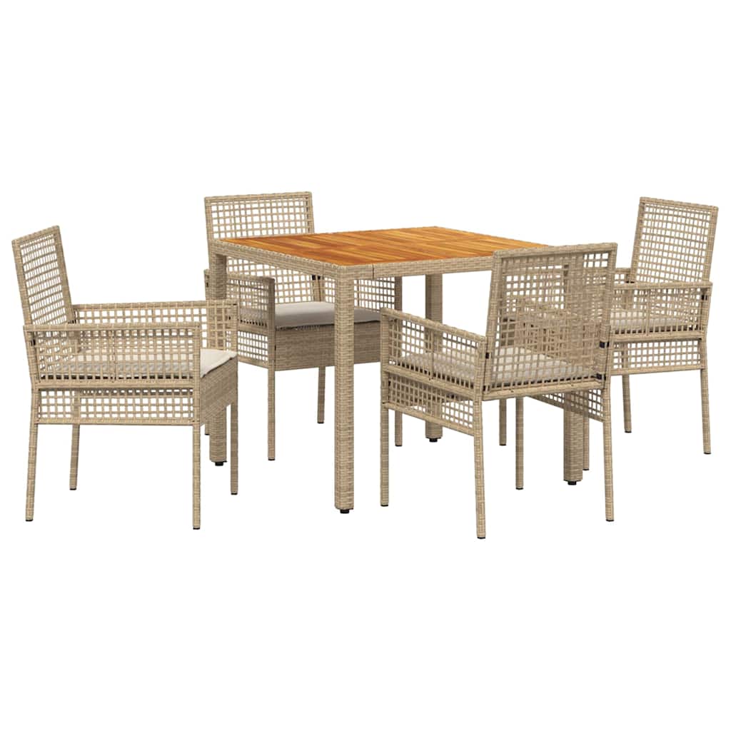 Have Spisebordssæt 5 stk. Beige polyrattan