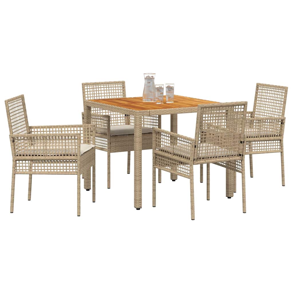 Have Spisebordssæt 5 stk. Beige polyrattan