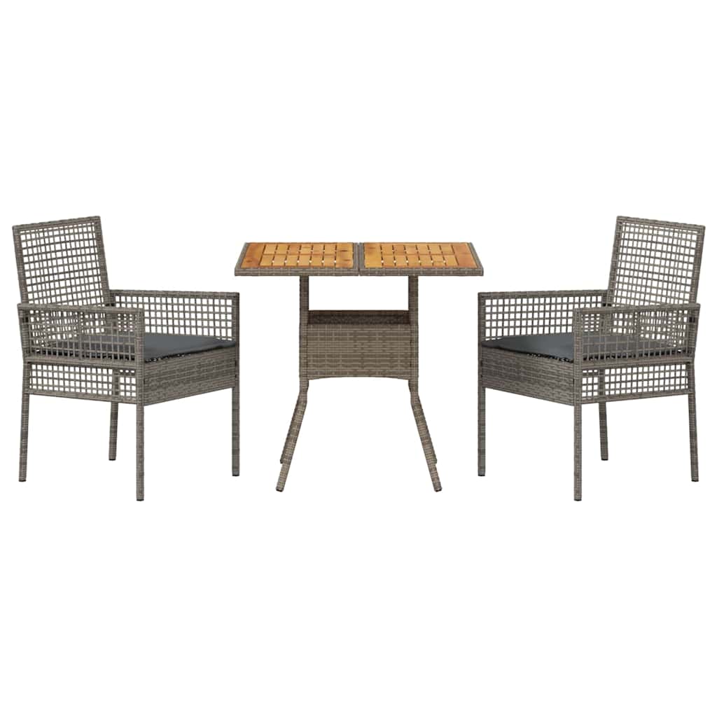 Have Spisebordssæt 3 stk. Grå polyrattan