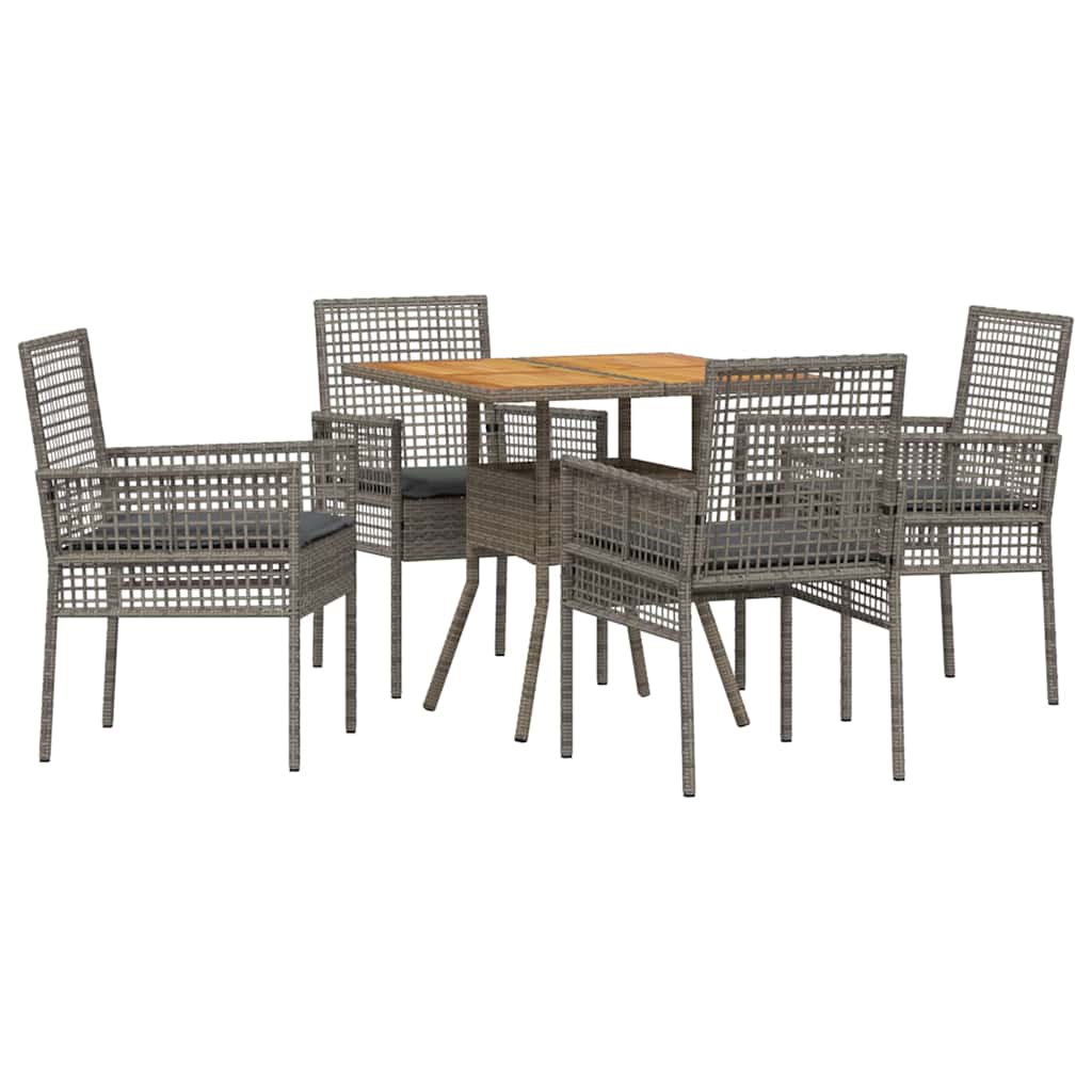 Have Spisebordssæt 5 stk. Grå polyrattan