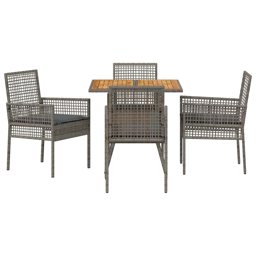 Have Spisebordssæt 5 stk. Grå polyrattan