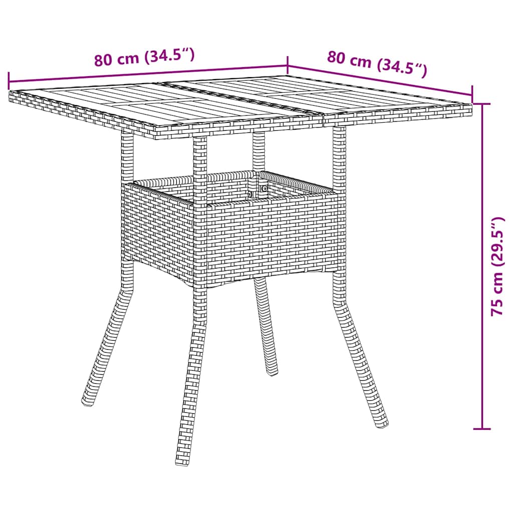 Have Spisebordssæt 5 stk. Grå polyrattan