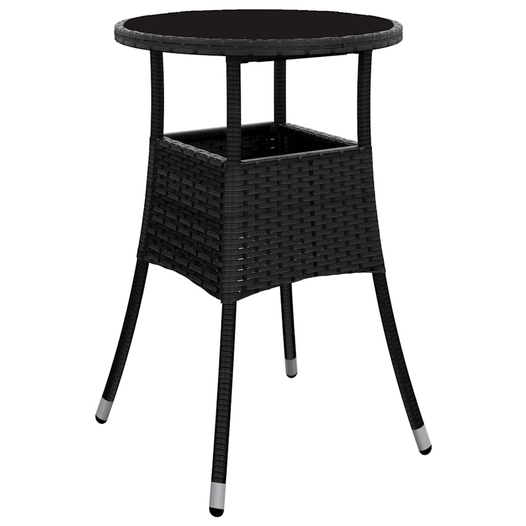 Have Spisebordssæt 3 stk. Sort polyrattan